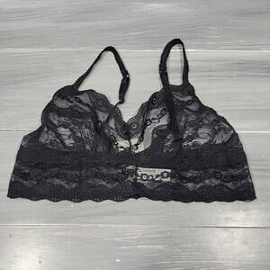 B. Tempt'd by Wacoal Lace Kiss Bralette Large Night‎ Black